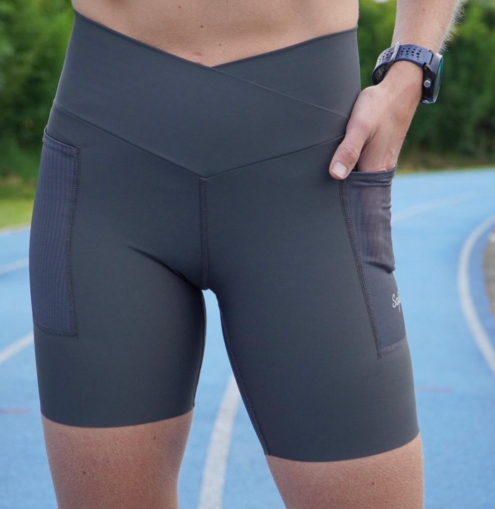 Safetti Bermuda de Corrida Fem Titán Cinza