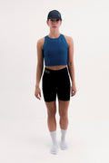 Top Corrida Feminino Cropped Pocket Blue