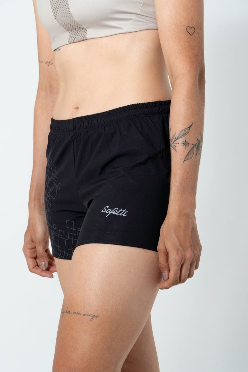 Safetti Short de Corrida Fem Venturi Light Nero