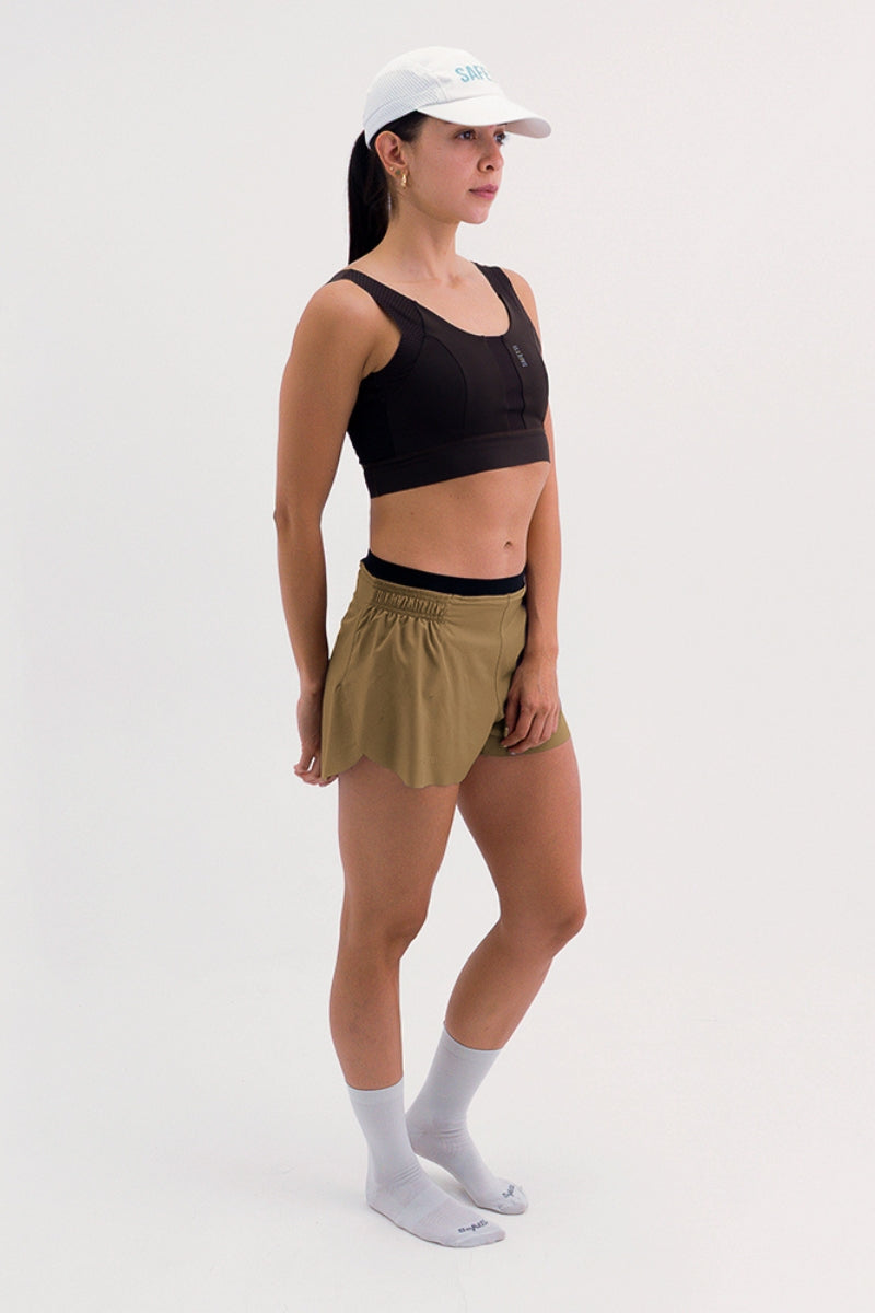 Short de Corrida Feminino Flow Marrom