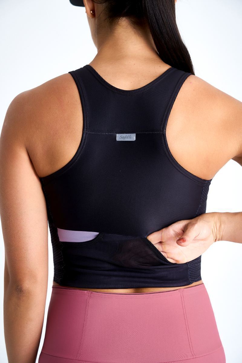Safetti Top Corrida Fem Cropped Black