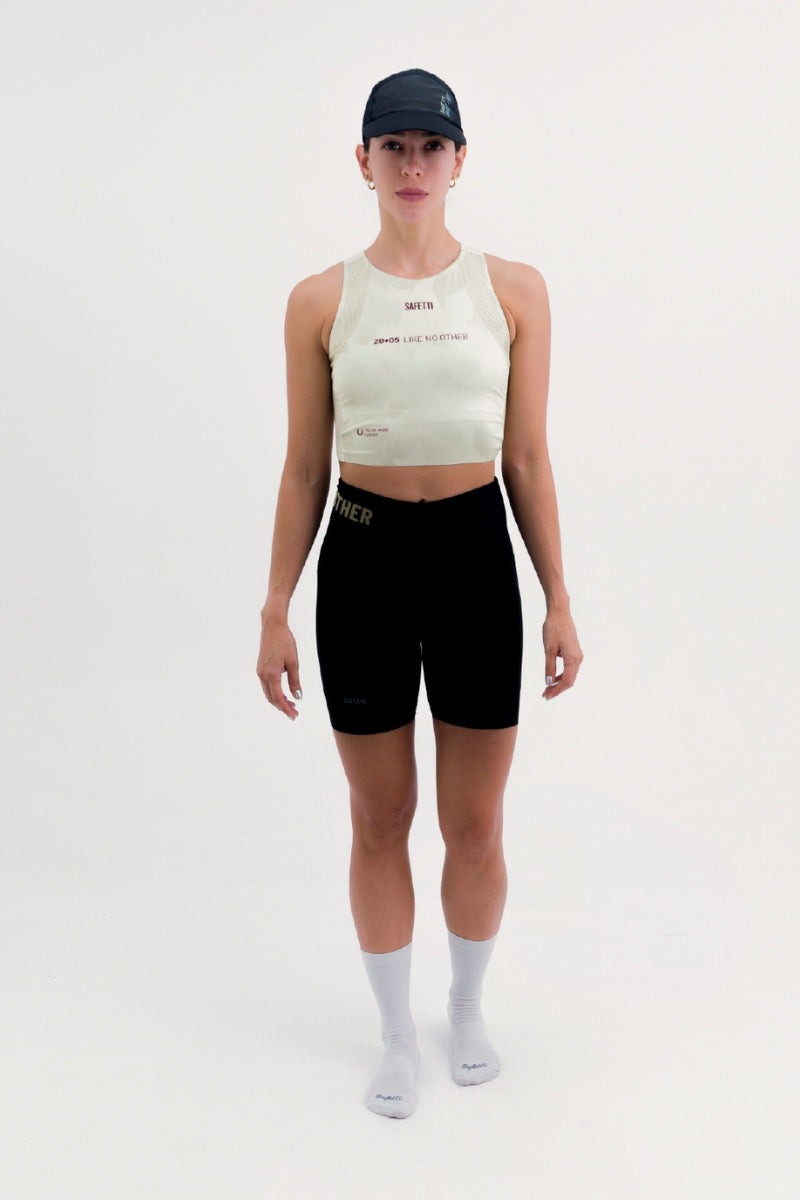 Top Corrida Fem Cropped Pocket Yellow