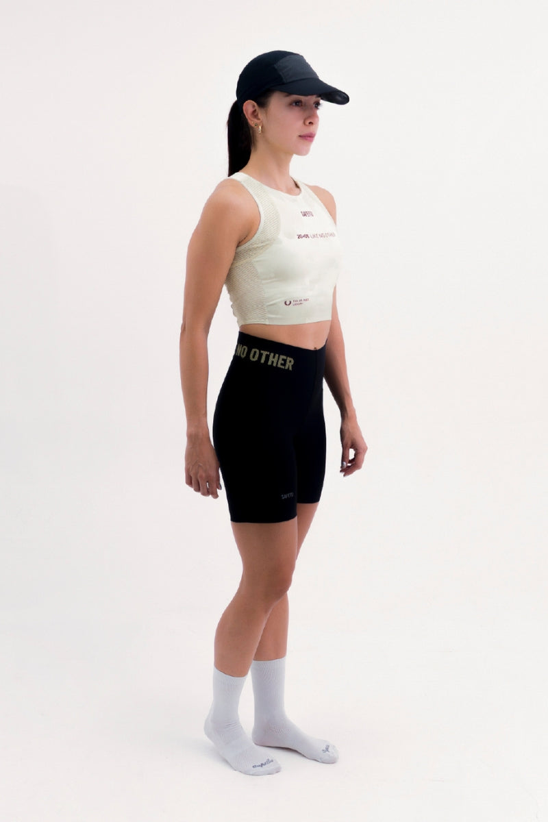 Top Corrida Feminino Cropped Pocket Yellow