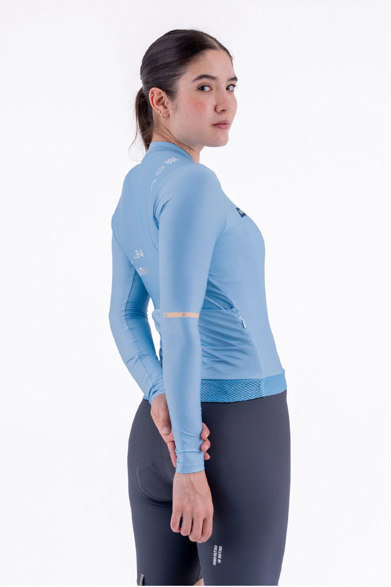 Jersey ML Feminina Solid Leggero Blue Aura
