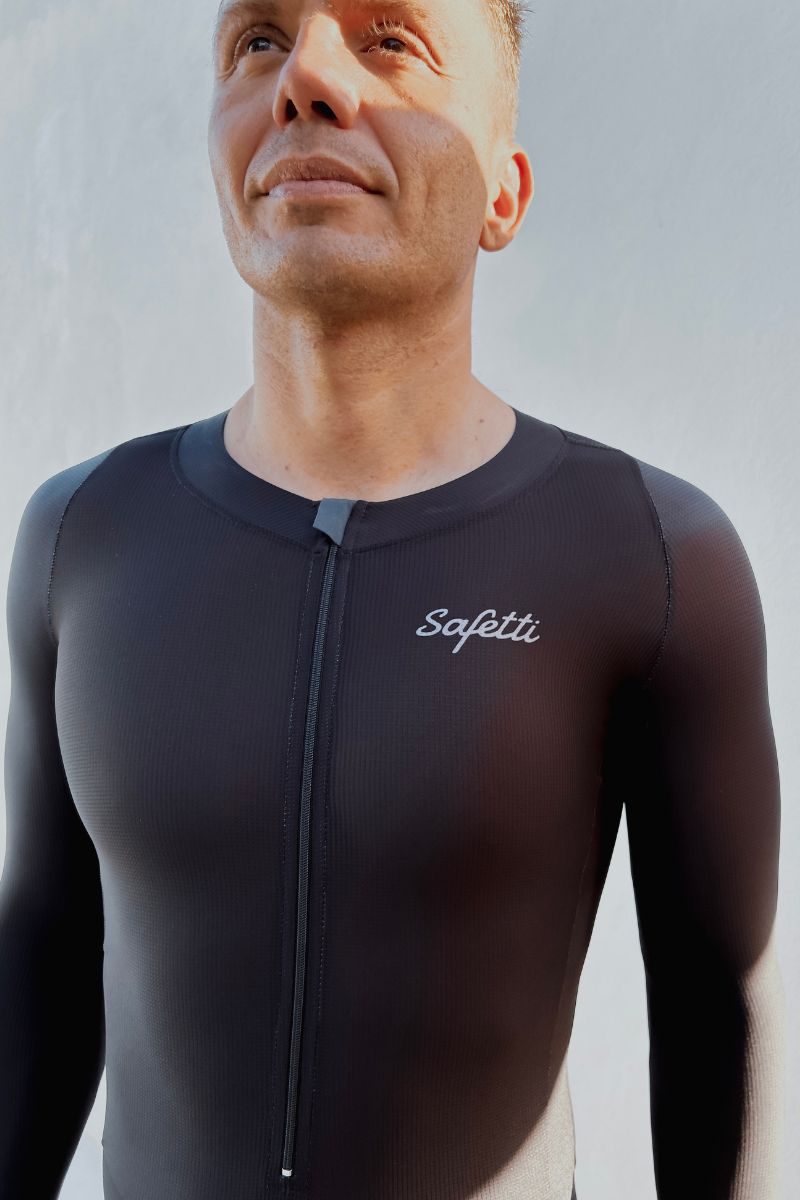 Safetti Macaquinho de Ciclismo ML Aero Masc Nero