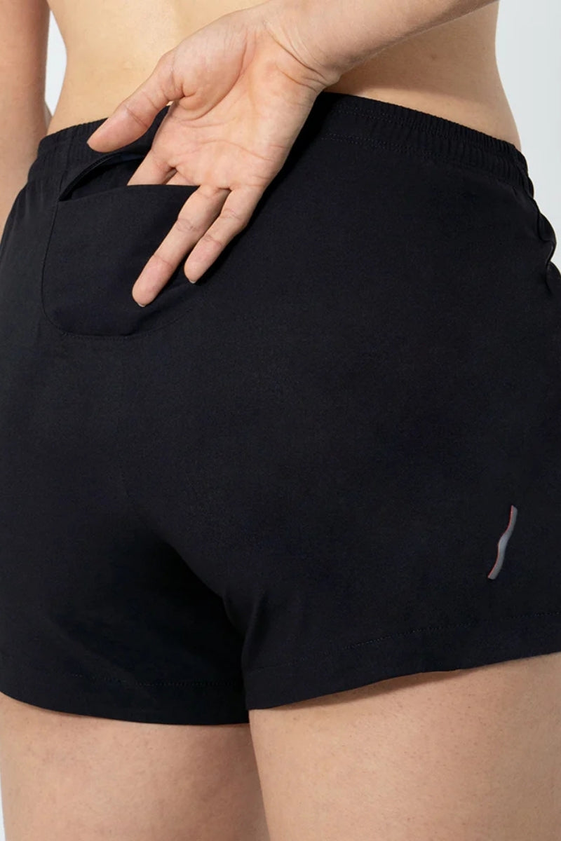 Short de Corrida Feminino Mezzanotte Preto