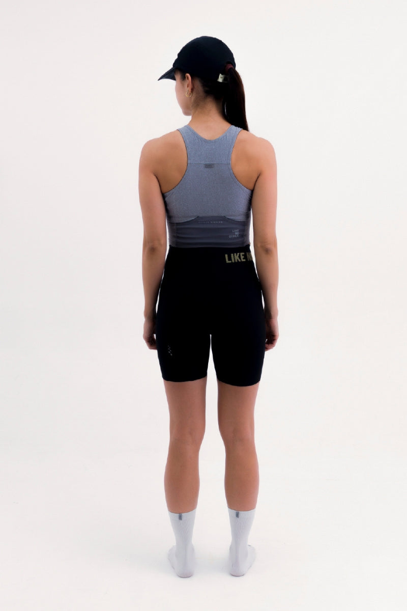 Top Corrida Fem Cropped Pocket Gray