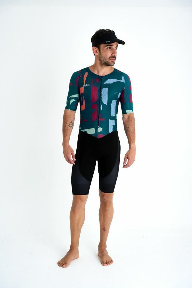 Macaquinho Triathlon Com Manga Masculino Kona Performance Scratch