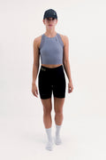 Top Corrida Feminino Cropped Pocket Gray