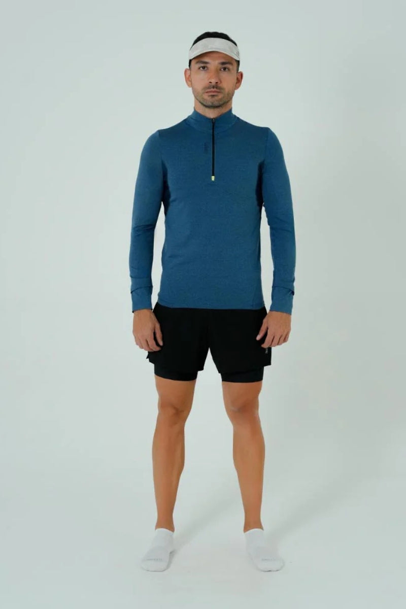 Camiseta Manga Longa Corrida Masculina ACTIVE Azul