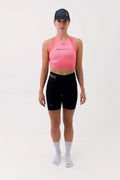 Top Corrida Fem Cropped Pocket Cherry