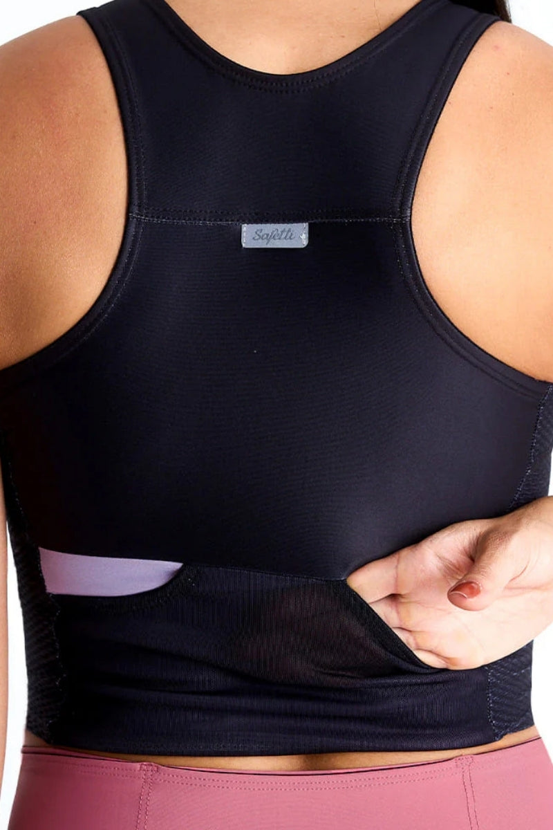 Top Corrida Feminino Cropped Black