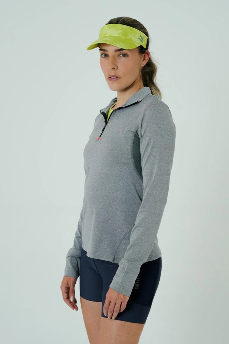 Camiseta Manga Longa Corrida Feminina ACTIVE Cinza