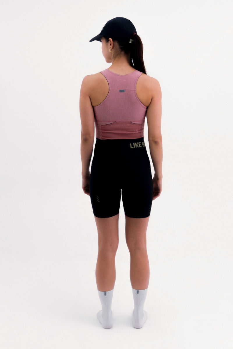 Top Corrida Feminino Cropped Pocket Rose