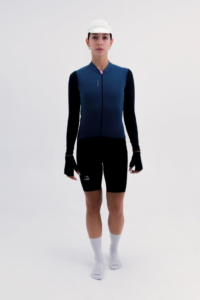 Jersey Manga Longa Feminina Climate Azul