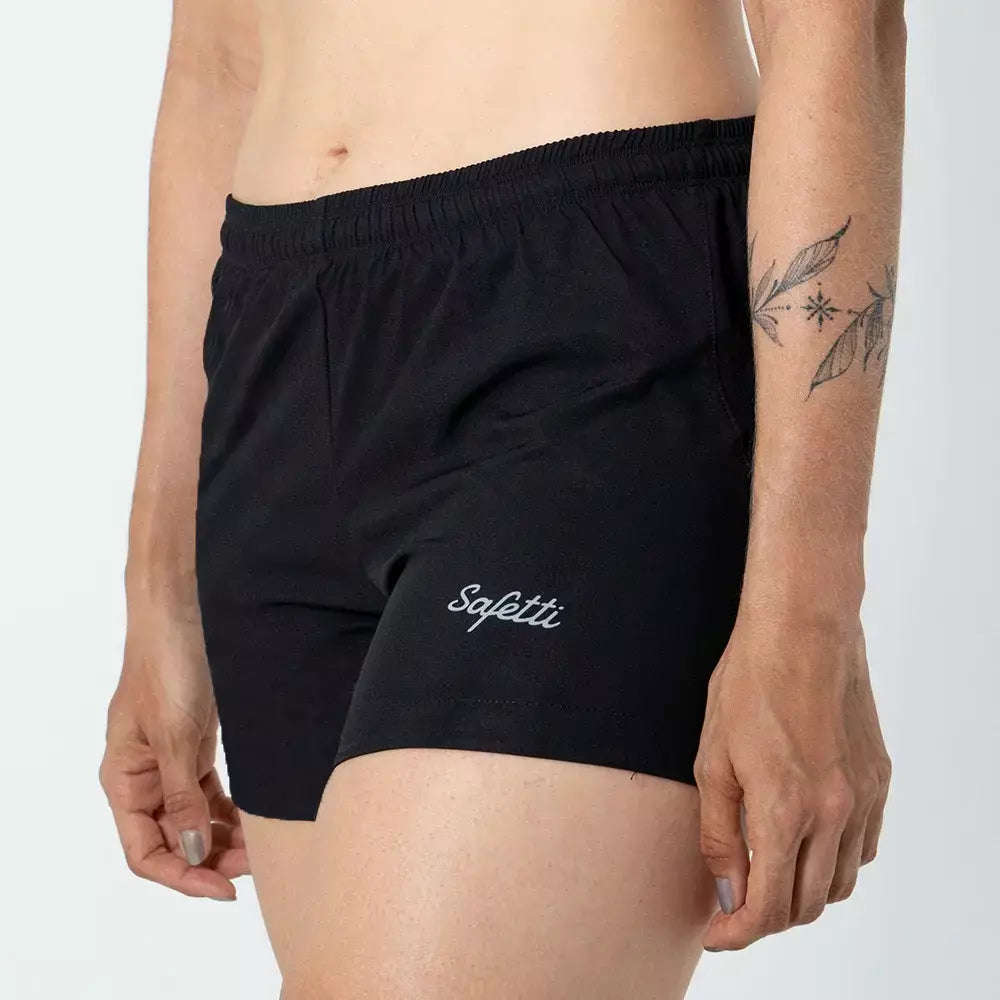 Safetti Short de Corrida Fem Mezzanotte Preto