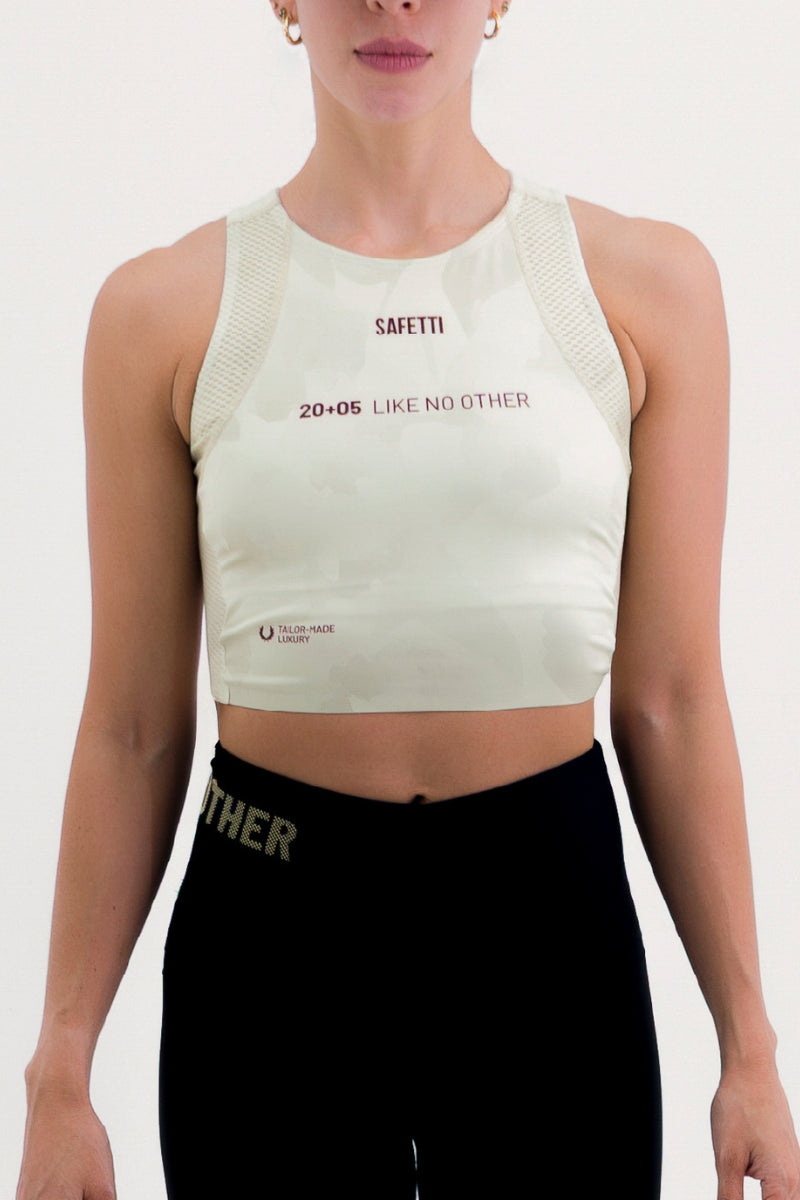 Top Corrida Fem Cropped Pocket Yellow