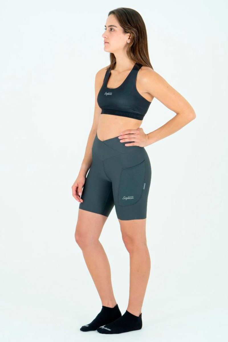Safetti Bermuda de Corrida Fem Titán Cinza