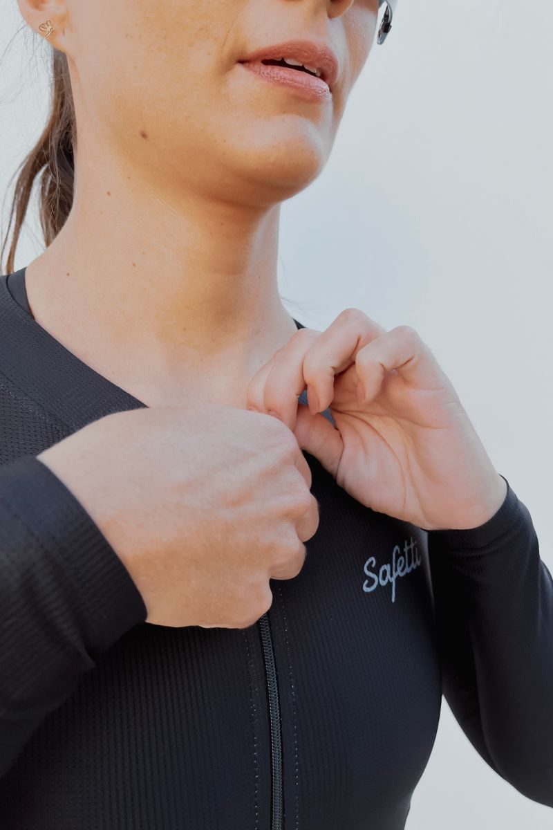 Macaquinho de Ciclismo Manga Longa Aero Feminino Nero