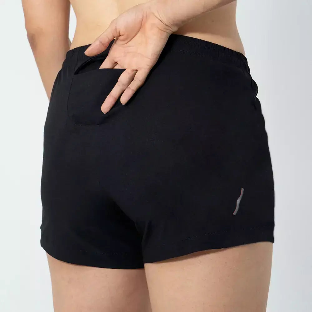 Safetti Short de Corrida Fem Mezzanotte Preto