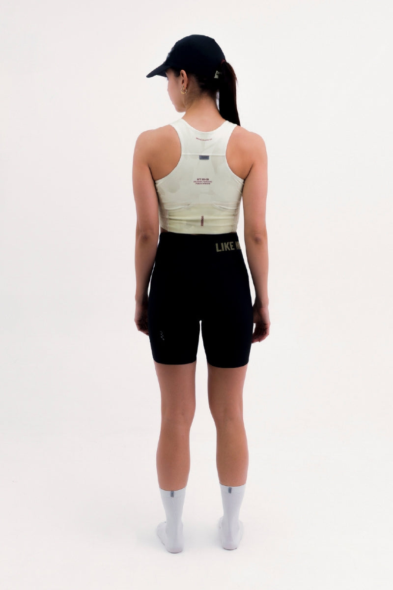 Top Corrida Fem Cropped Pocket Yellow
