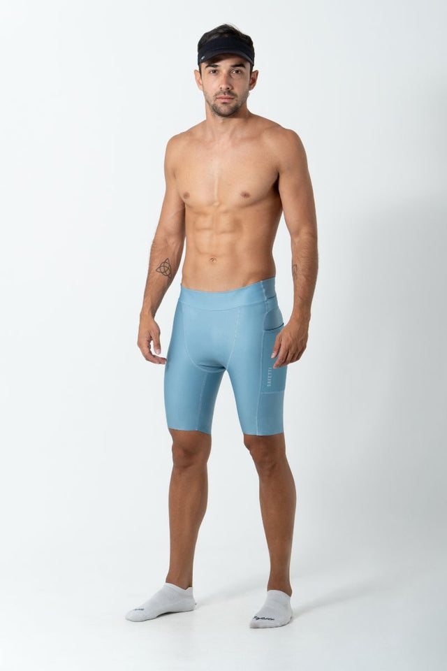 Bermuda de Corrida Masculina Titán 2.0 Azul Polvo