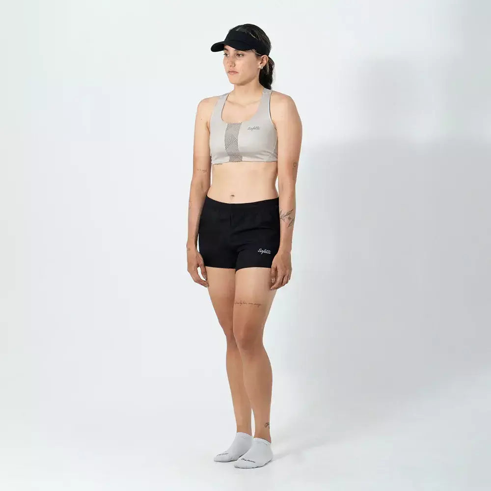 Safetti Short de Corrida Fem Mezzanotte Preto