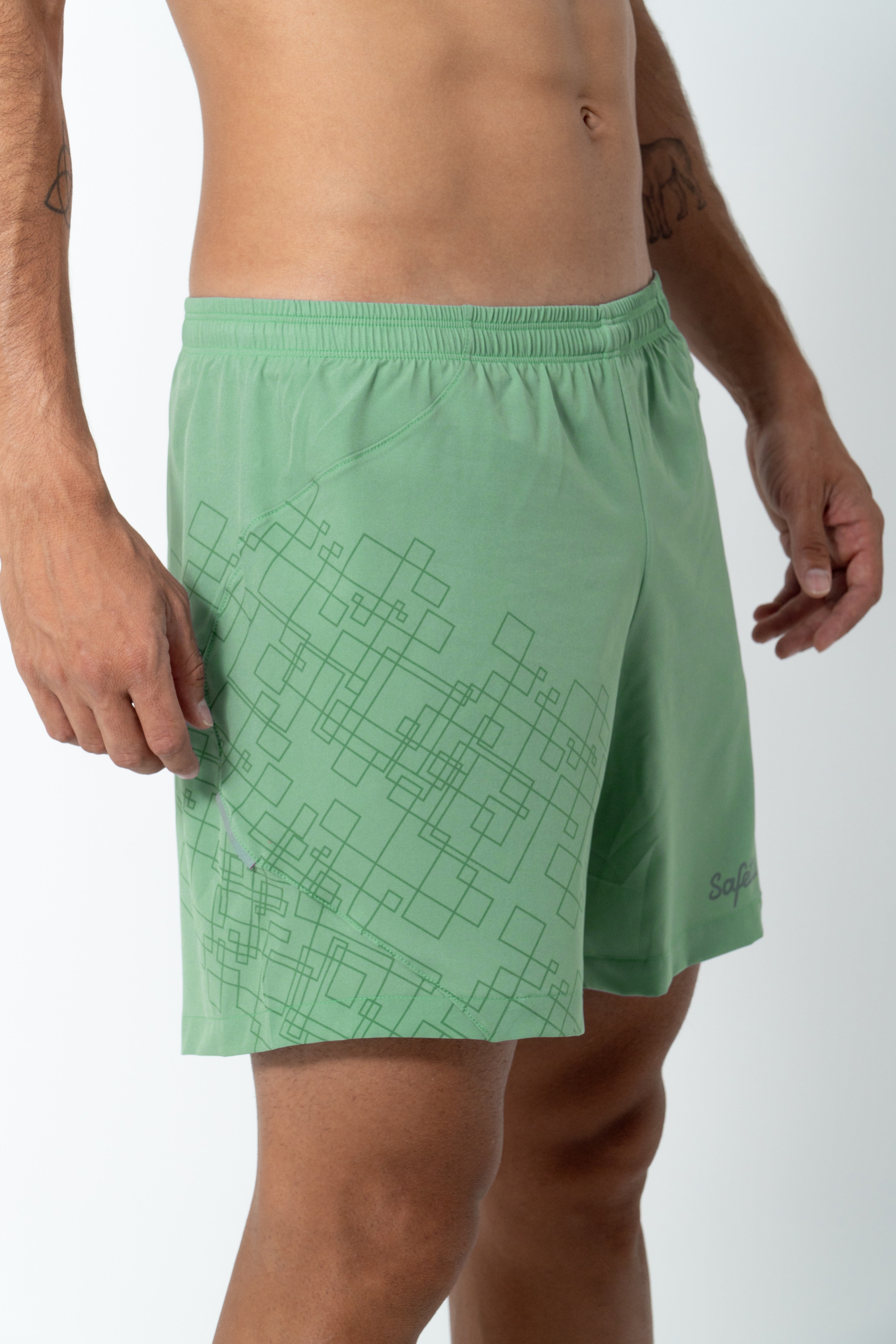 Safetti Short de Corrida Masc Venturi Light Pistachio