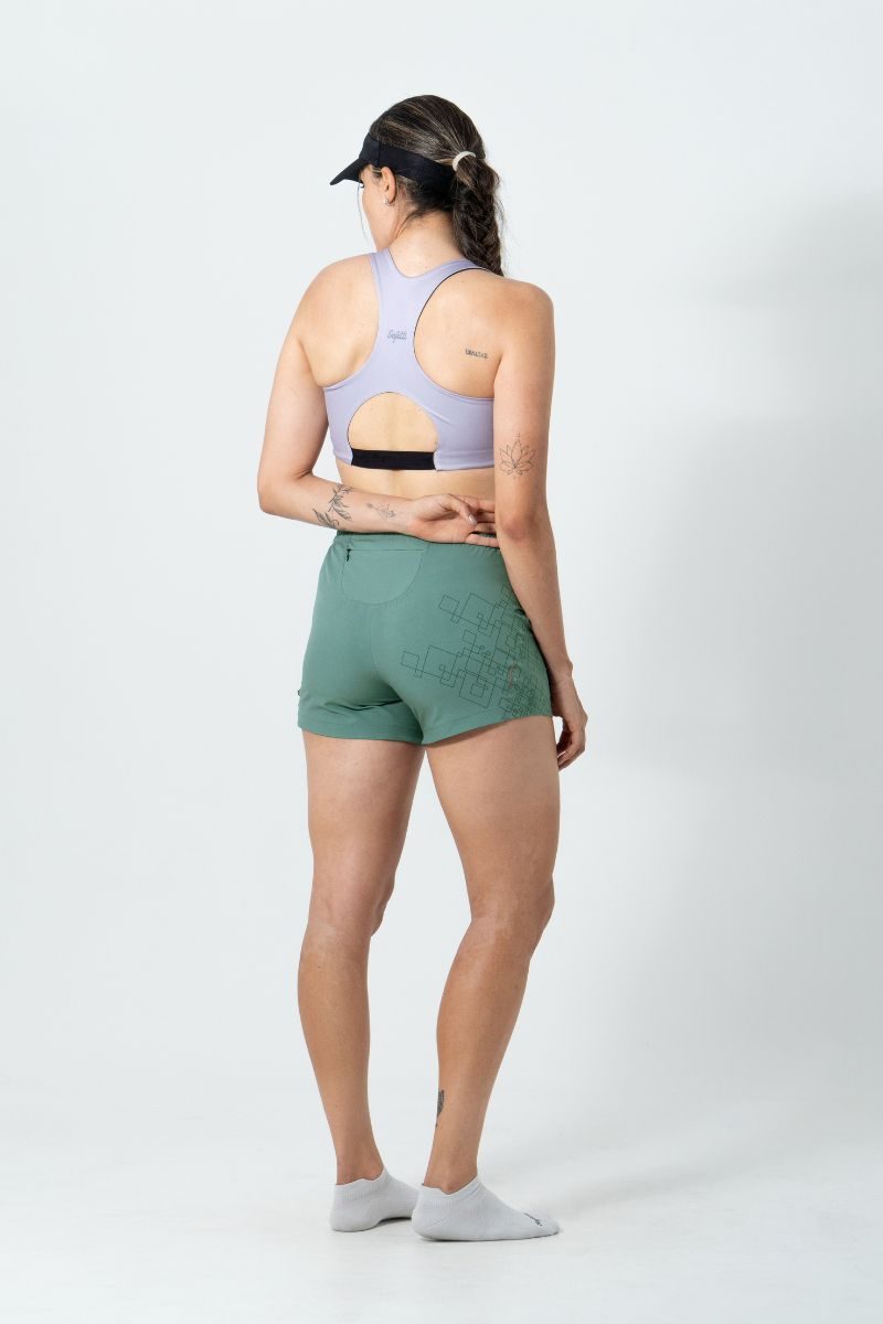 Short de Corrida Feminino Venturi Light Pistachio