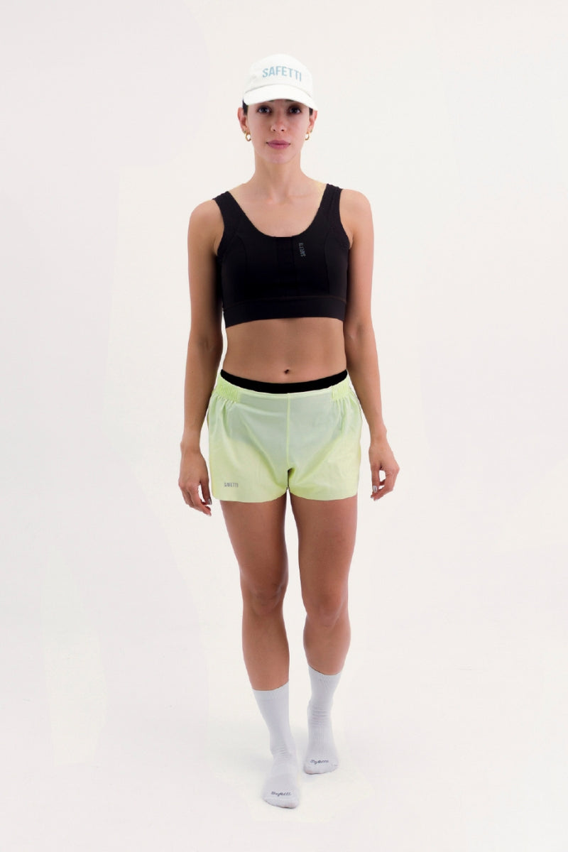 Short de Corrida Feminino Flow Amarelo
