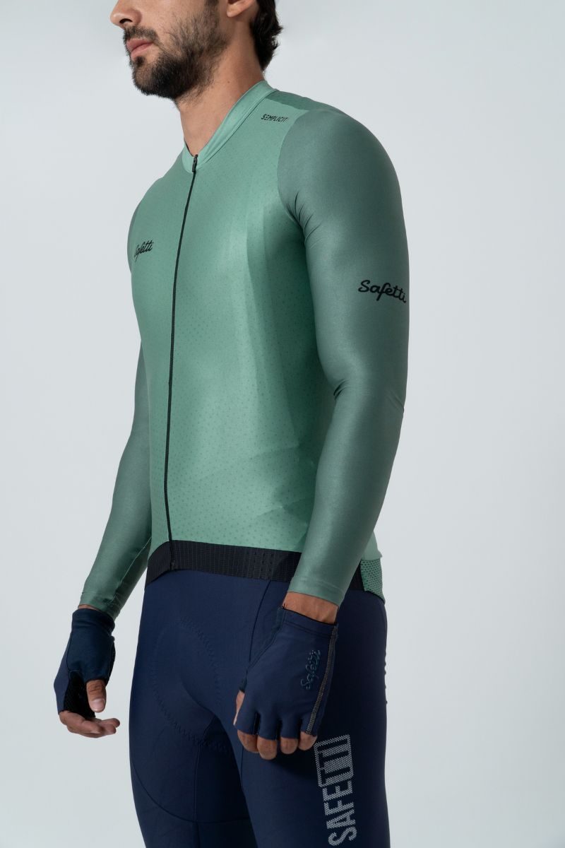 Jersey Manga Longa Masculino Semplicitá Cadet Blue
