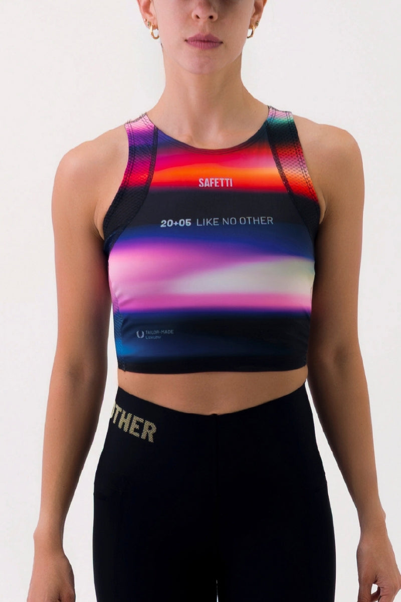 Top Corrida Fem Cropped Pocket Espectro